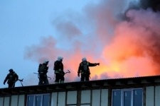 В Успенском районе на скотобазе полностью сгорела кровля