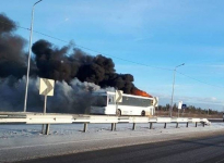 В Павлодаре сгорел пассажирский автобус