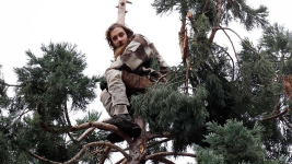 В Павлодаре спасателям пришлось снимать мужчину с дерева