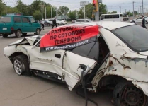 На улицах Павлодара вновь появились разбитые автомашины