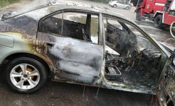 Легковая машина сгорела в Павлодаре