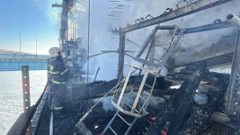 Второй раз за сутки загорелся строящийся мост в Павлодаре